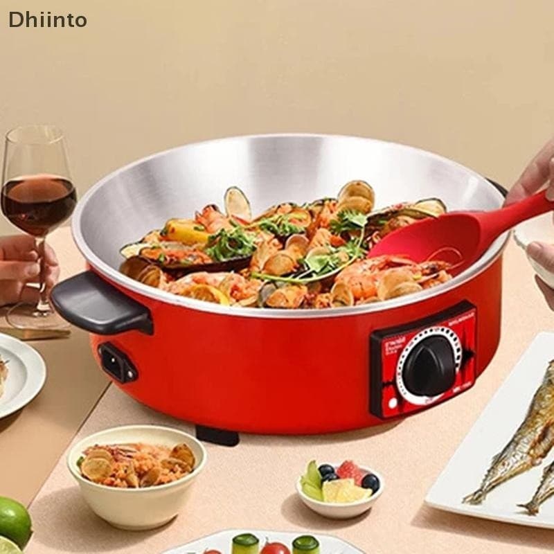 [Dhiint] 12 Inch Electric Multi Functional Heating Panel Non Stick Pan MultiCooker Soup Hotpot For Cooking