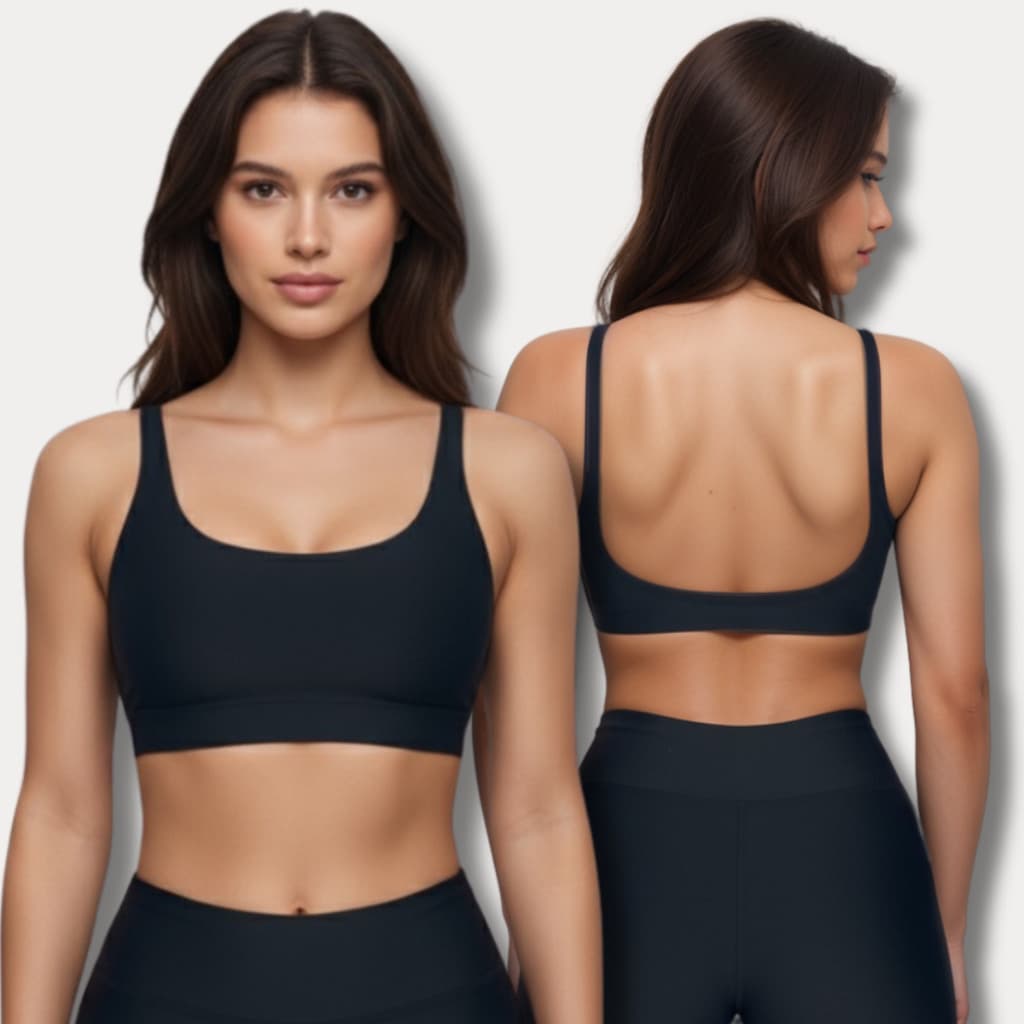 Top Academia Feminino Fitness Top Costas Abertas com Bojo Removível