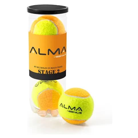 Kit Com 3 Bolas Beach Tennis Stage 2 Pro Alma Genius