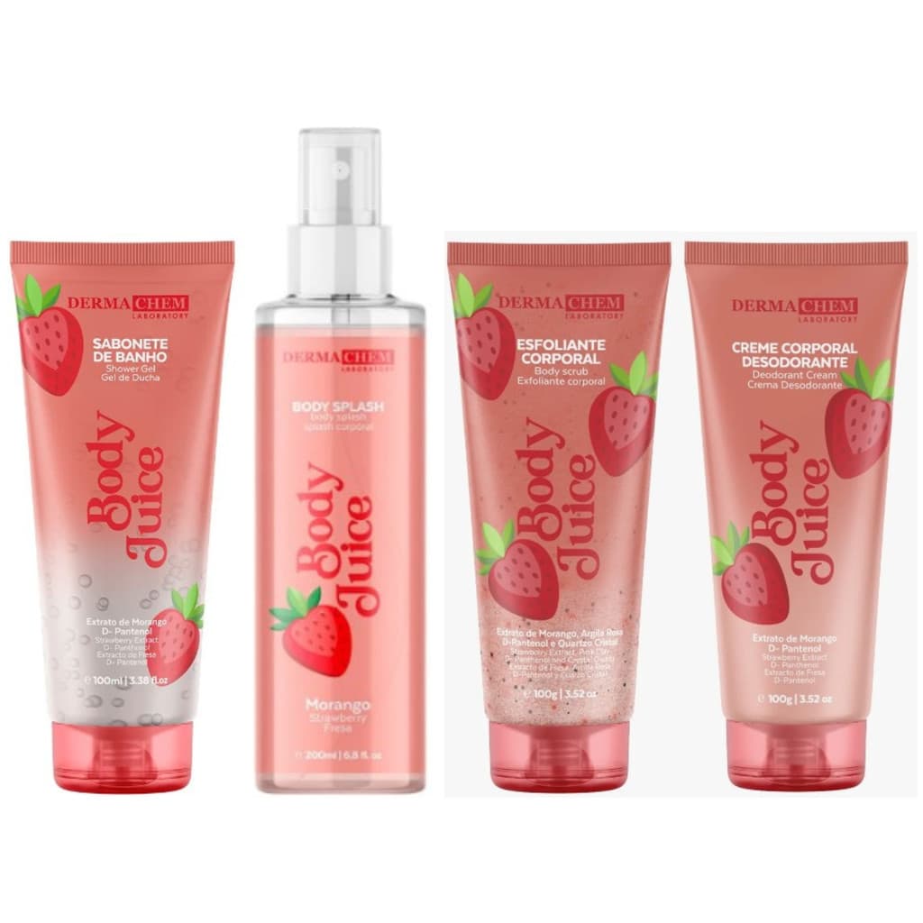 DermaChem Body Juice Morango Linha Completa