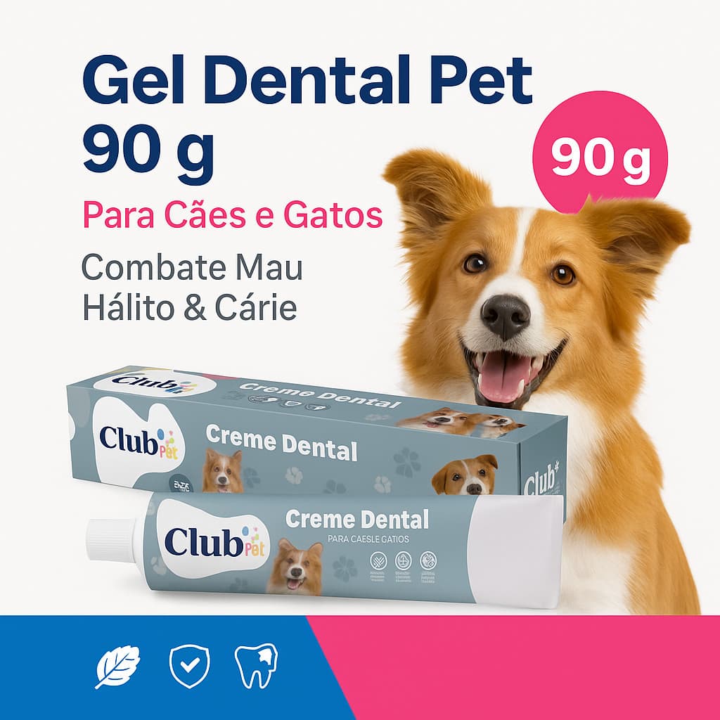 Pasta de Dente Pet 90g Cachorro e Gato Higiene Oral Mau Hálito Cárie – Club Pet
