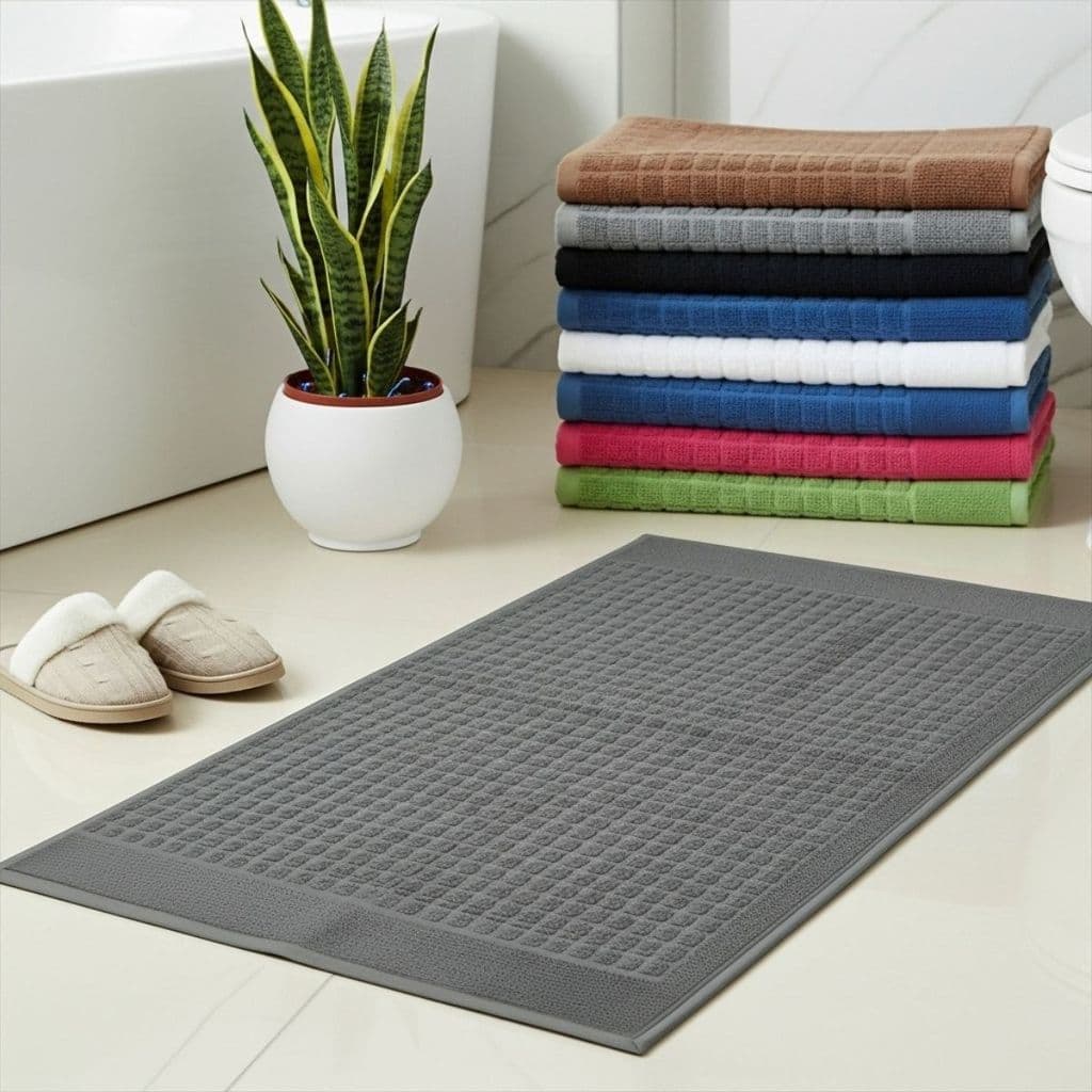 Kit 10 Tapete Para Banheiro Toalha De Piso Atoalhado Absorvente 45cm x 70cm
