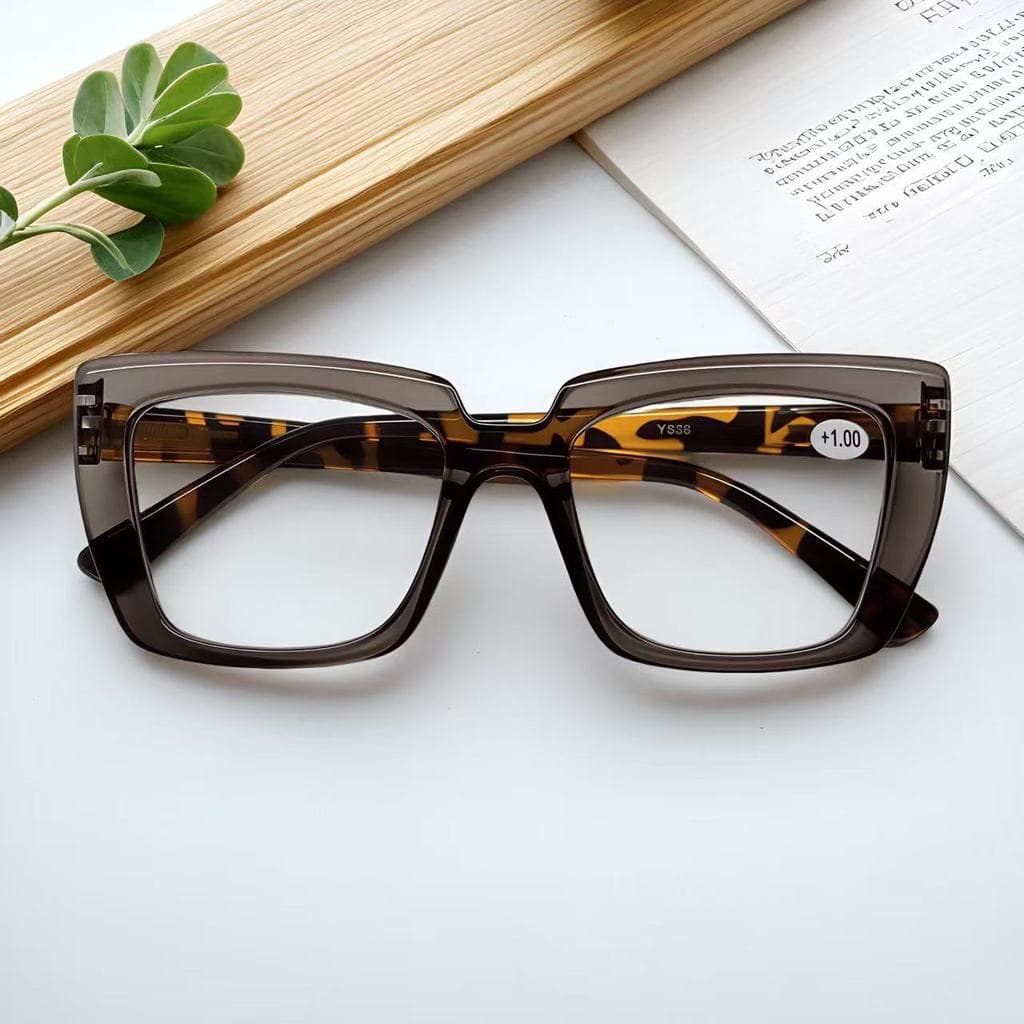 Óculos de Grau Para Perto de Leitura Armação Feminino Quadrado Grande Estilo Fashionista Lindo com Grau