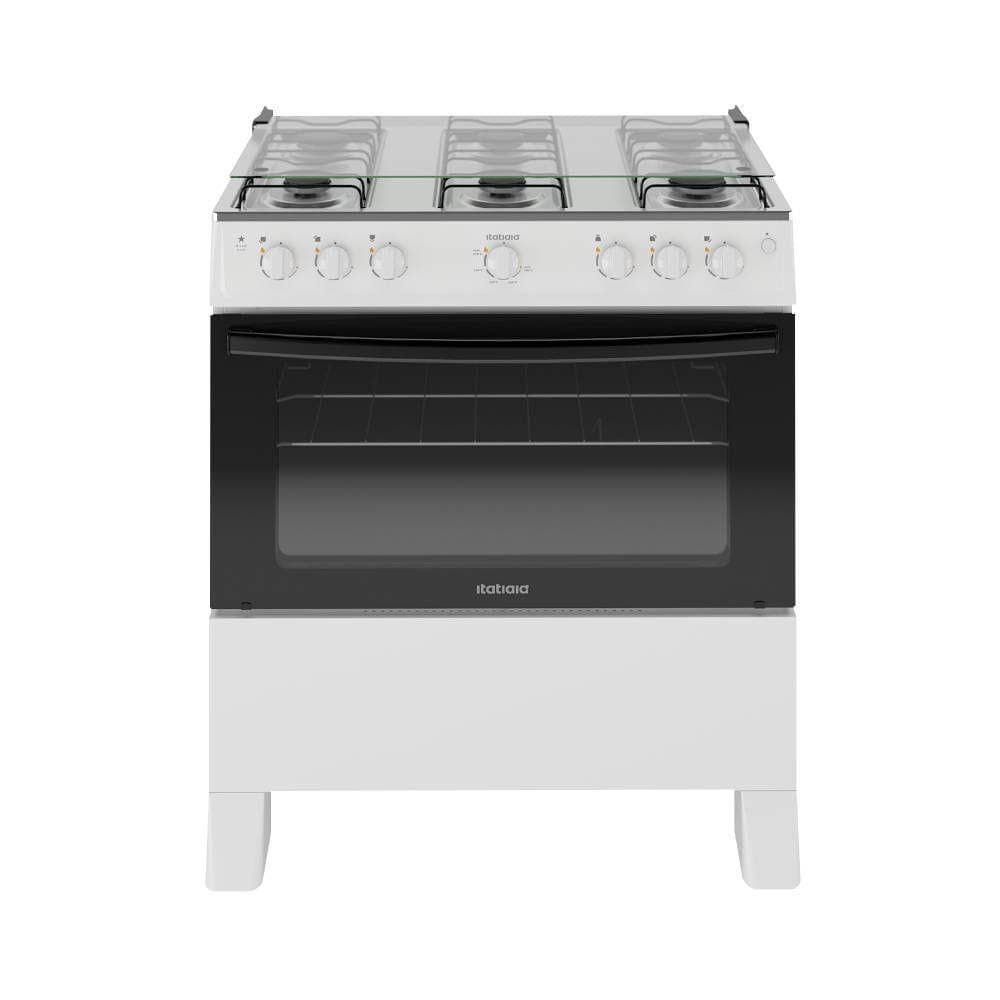 Fogão Itatiaia Star New Piso 6 Bocas Branco Mesa de Inox Bivolt 3700000473