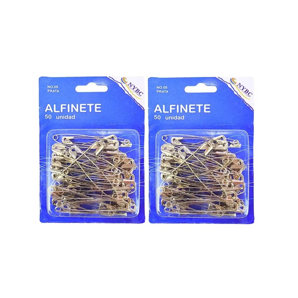 Alfinete de Segurança N.05 Prata com 100 Unidades – NYBC | Alta Qualidade e Resistência