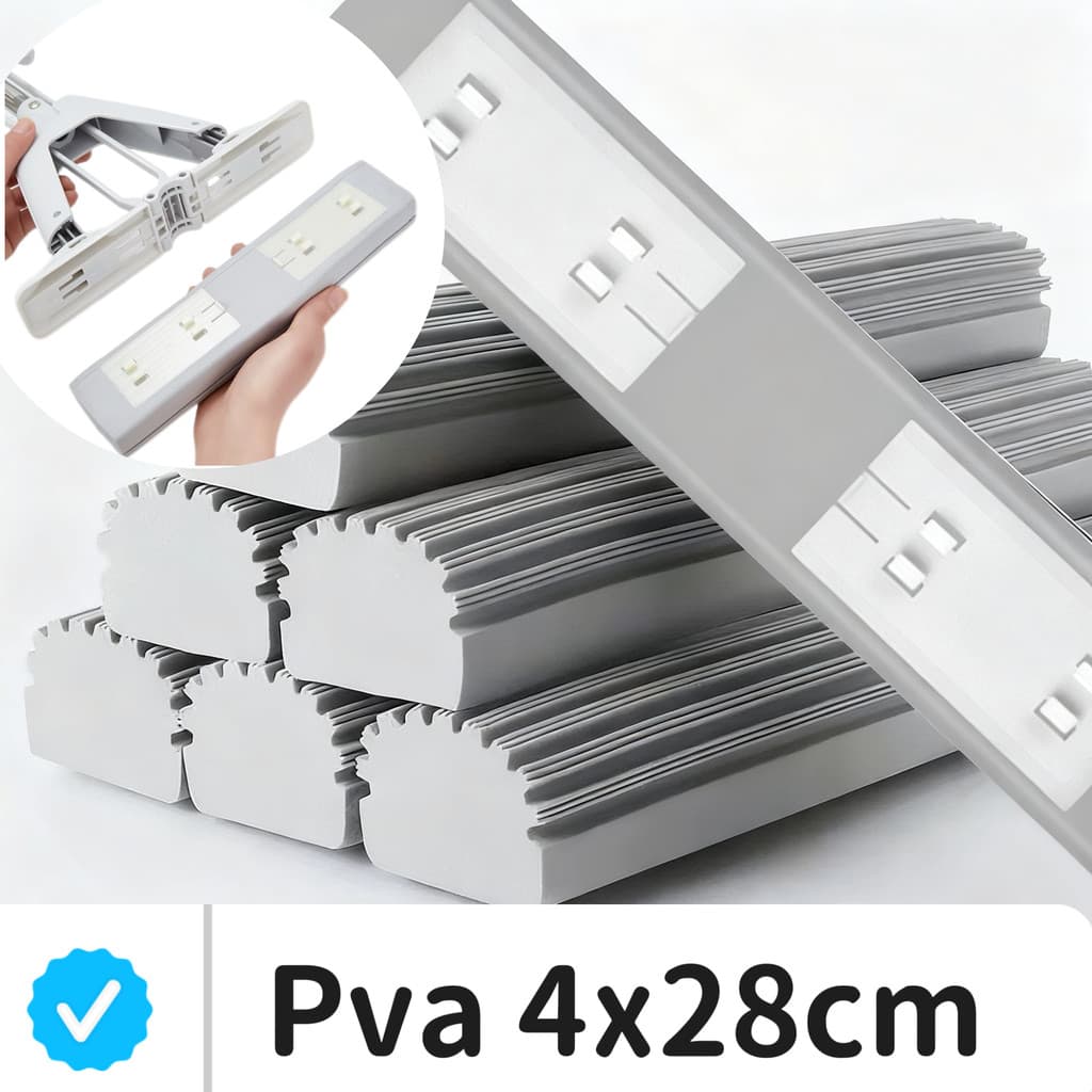 Refil Esponja PVA Mop Rodo 4x28 cm - Substituição|Ideal para limpeza úmida, fácil de limpar