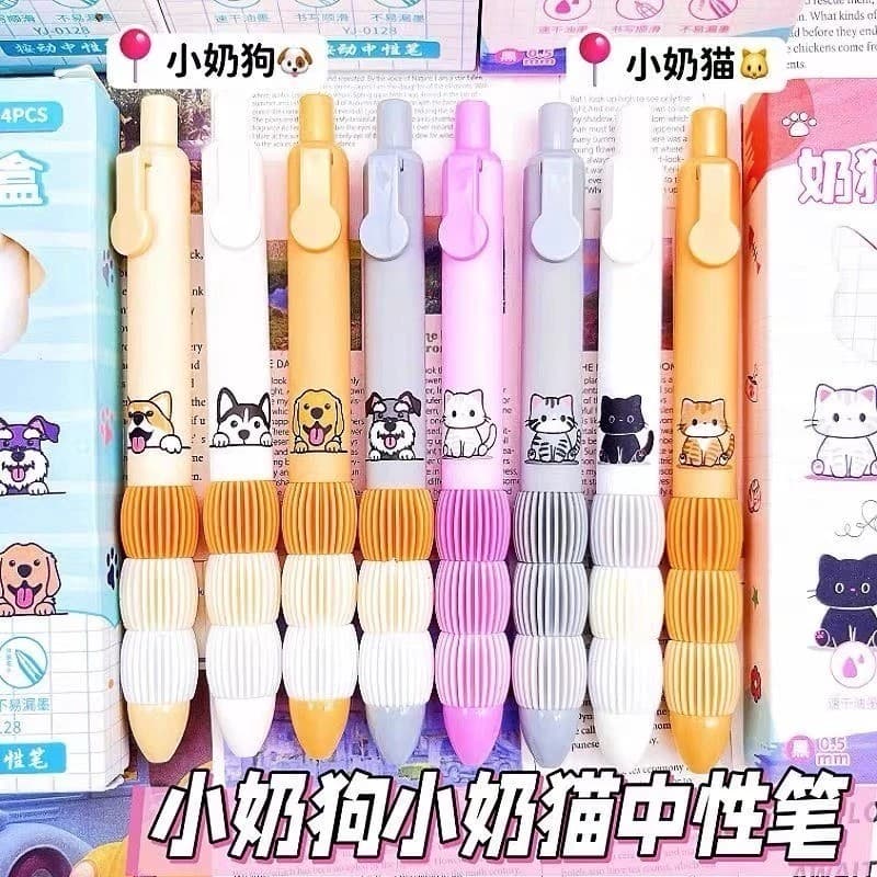 Caneta Soft Grip Gatinho e Cão Papelaria Criativa Material De Estudante Escritório Present