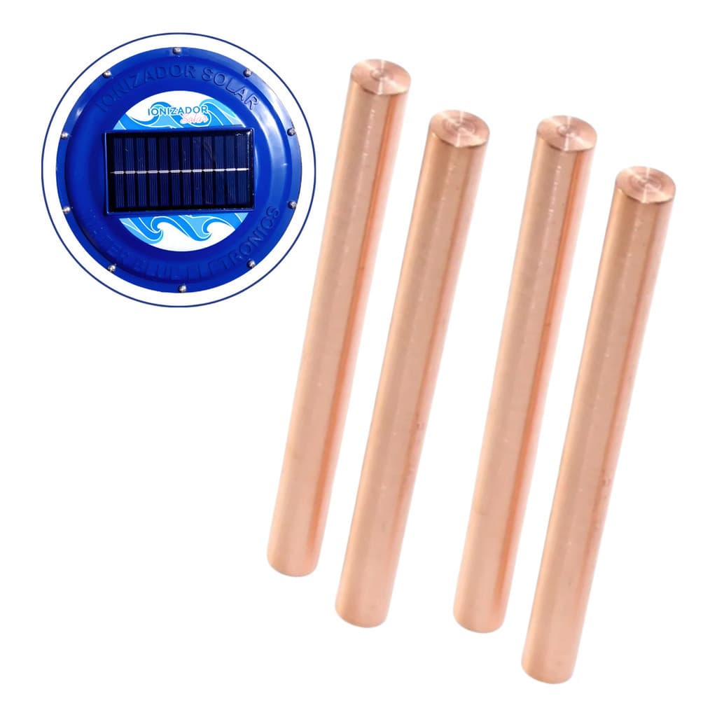 Kit 4 Eletrodos De Cobre Refil Ionizador Solar Athenas