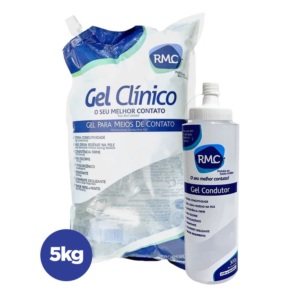 Gel Bag 5Kg Condutor Incolor Para Ultrassom + Recipiente 300g - RMC