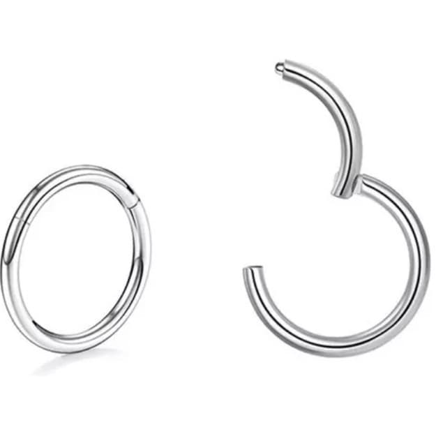 Argola Click em Titânio  para Piercing – Septo, Hélix, Daith, Cartilagem – 6 8 10 12mm