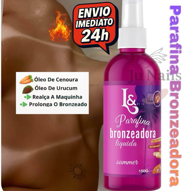 Parafina Líquida Bronze Ativador De Marquinha Fita Biquíni Sol 120ml - L&Beauty