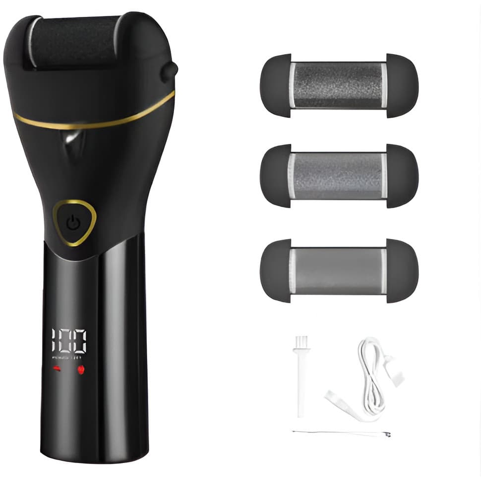 Lixador Elétrico para Pés 3 em 1 – Esfoliador, Removedor de Calos e Lixa USB
