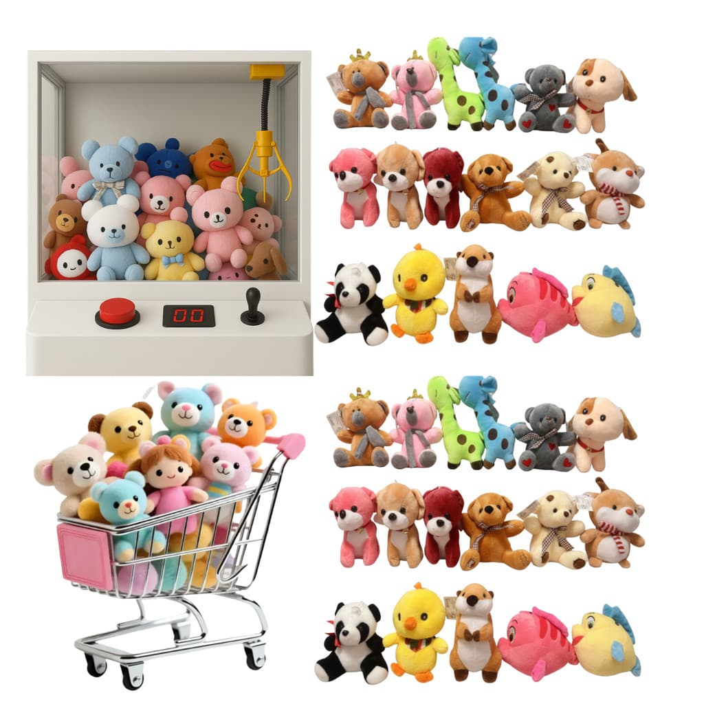 Kit Atacado  Ursos De Pelúcia Fofos Sortidos 18-22cm Para Máquina Grua