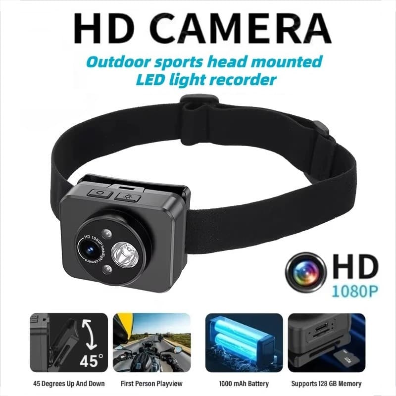 Gravador Esportivo Com Câmera Montada Na Cabeça 120 ° Ampla E Noturna Para Tiros Aéreos De Motociclismo