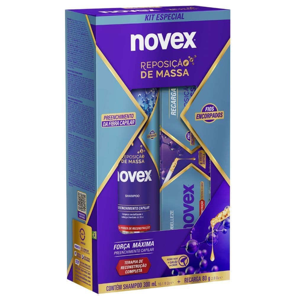 Kit Premium Novex Reposição de Massa Shampoo+Recarga