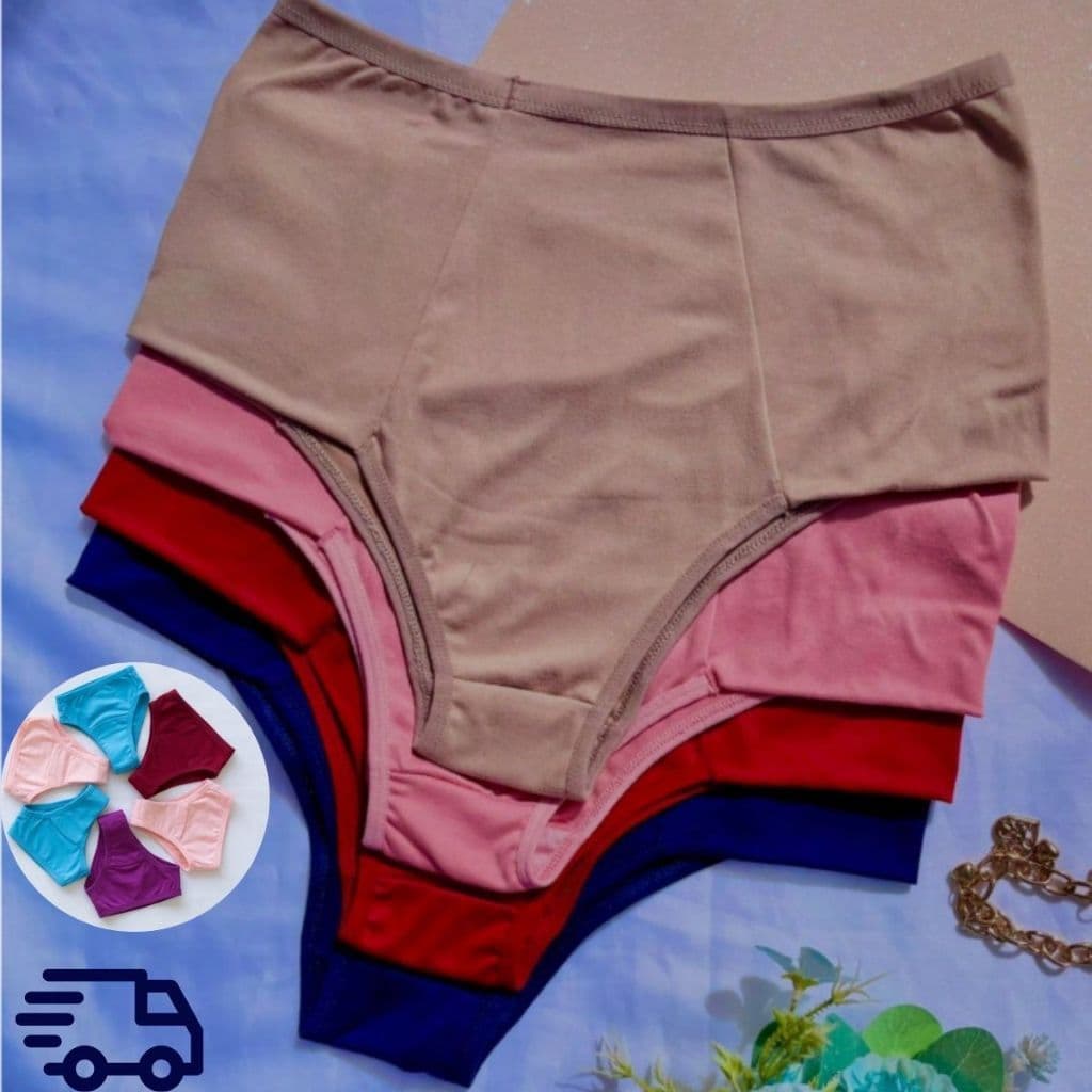 Kit C/ 5 unidades Calcinha Gestante e Pós-Parto Poliamida Premium  Mamaes Cós Alto Pós-Cesaria