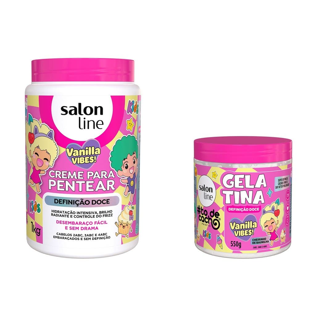 Kit Creme para Pentear e Gelatina #todecacho Kids Vanilla Vibes!