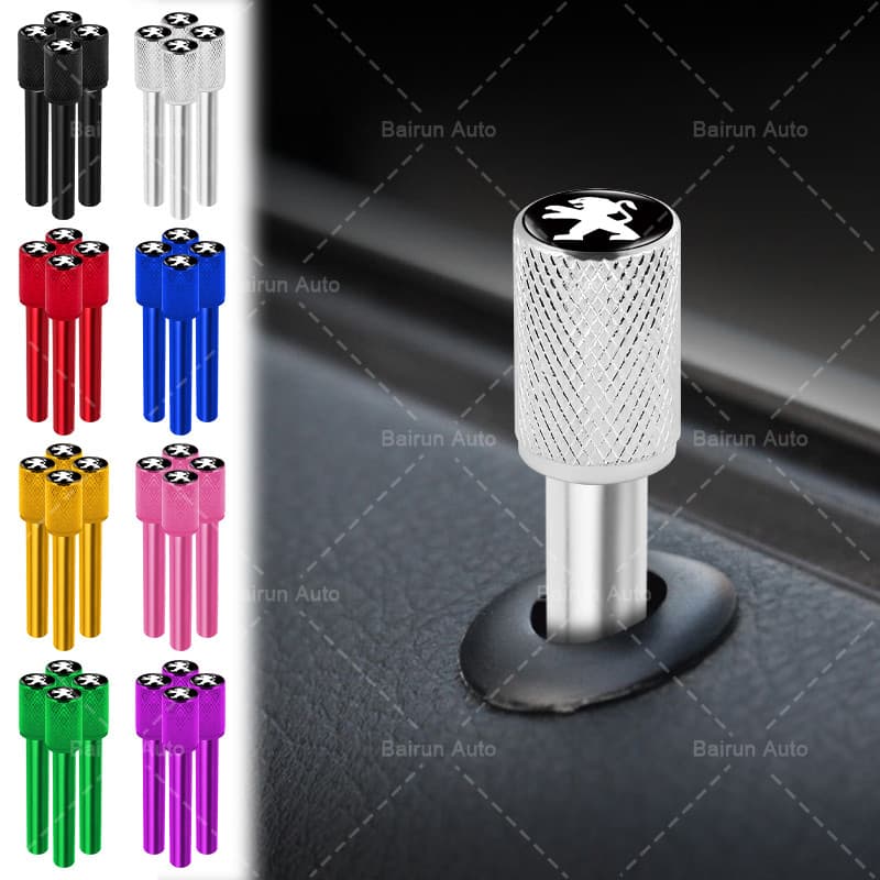 1/4 Pçs Botão De Bloqueio Interior Do Carro Pinos Trava Segurança Da Porta Para Peugeot 206 207 208 306 307 308 407 408 