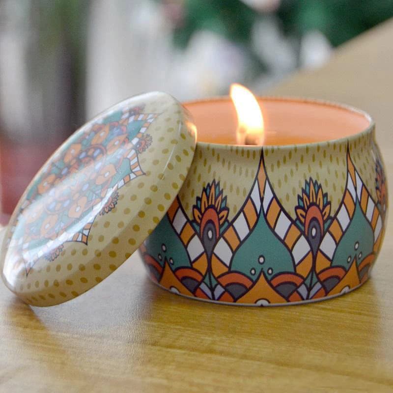 Kit 6/12/18/24/48/60/96/120 Vela Aromática Artesanal 60g Perfumada Variada Caixinha de Metal Zodiacos 70ml parte 1