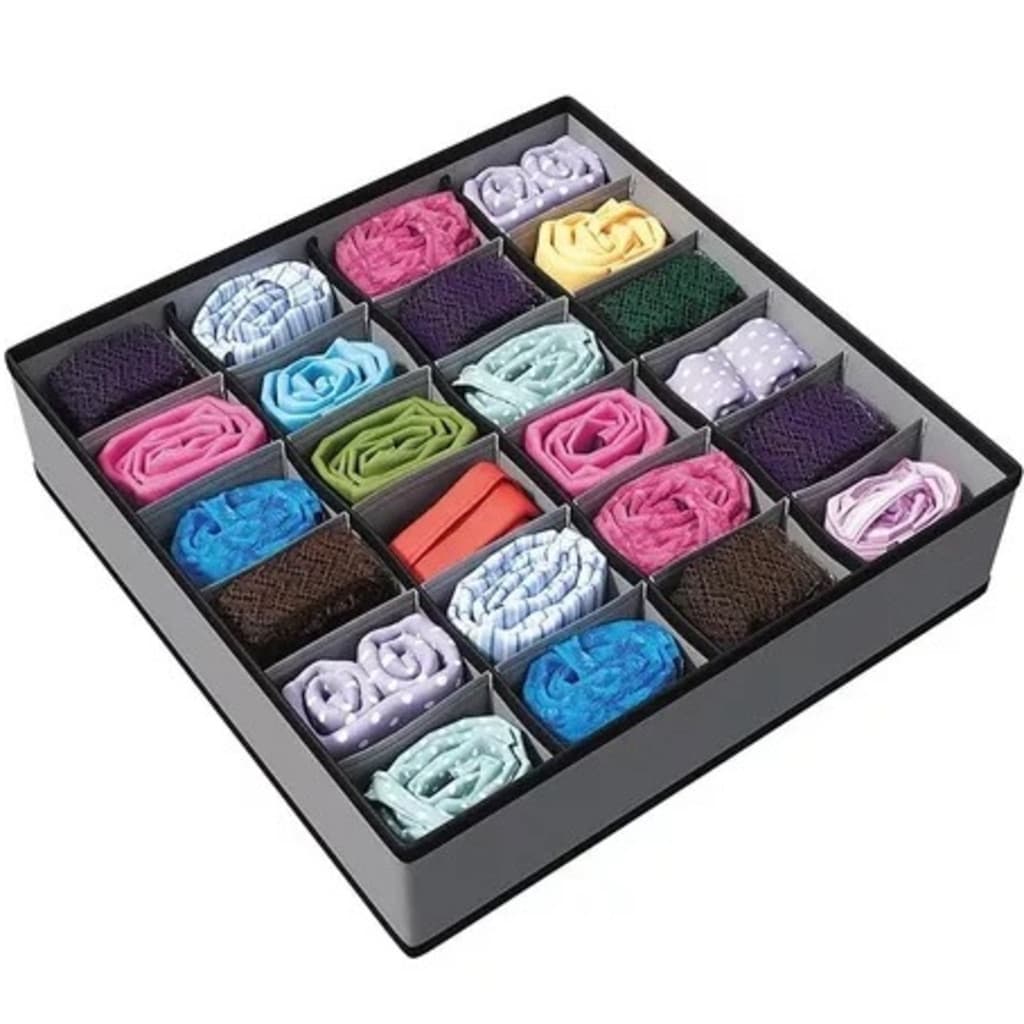 Organizador De Gaveta Com 24 e12 e 6 Divisórias 30X30X10CM Dobrável Para Peças Intimas Sutiã Meias