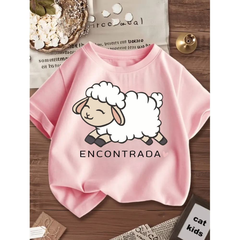 Blusinha Menina Infantil Juvenil Ovelha Encontrada Desenhos Gospel /Cristão 100% Algodão