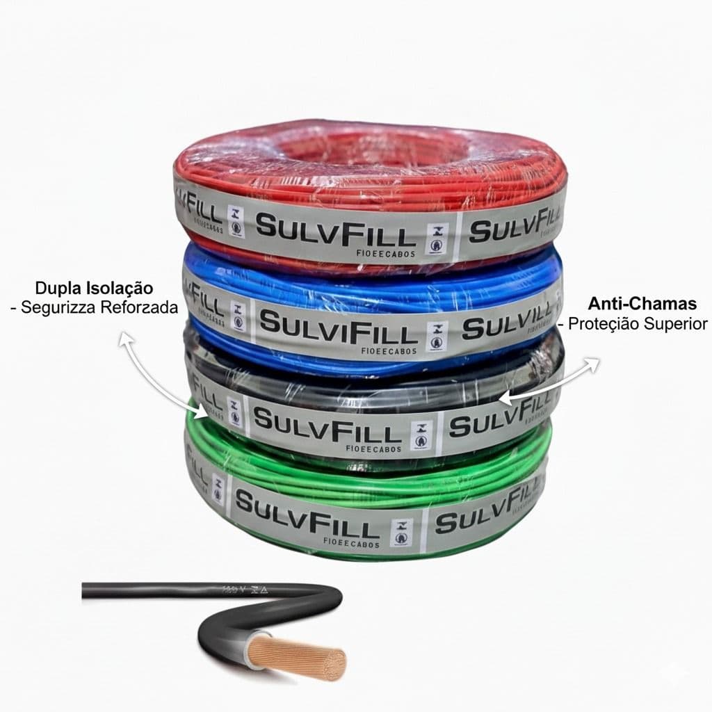 Fio Verde 2,5mm Cabo Flexível Rolo Com 100 Metros Elétrico