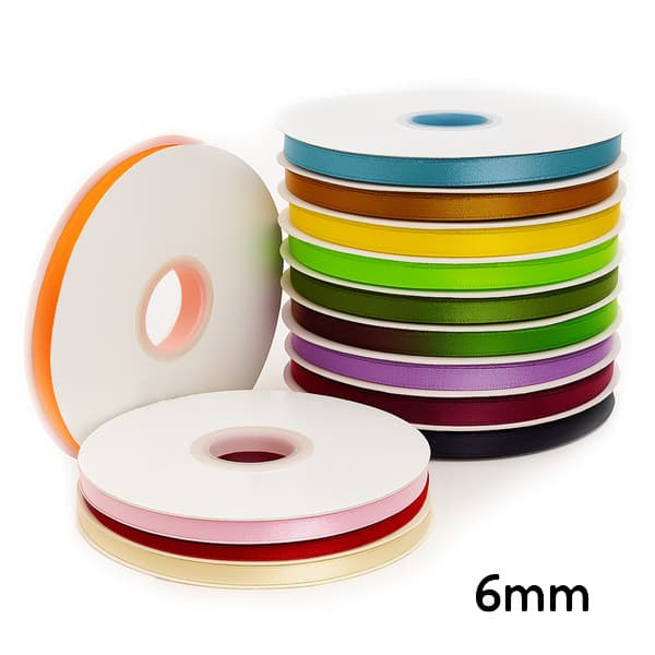 Fita Cetim 6mm 100m Rolo Cores Variadas Artesanato Lacos Decoracao DIY Alta Qualidade Brilho