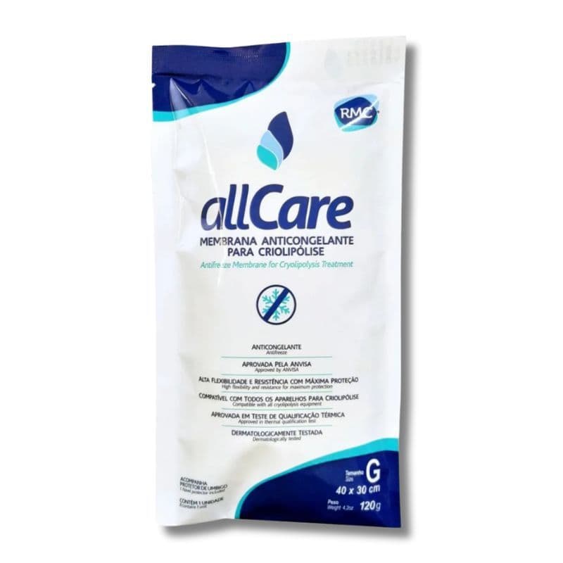 Manta Membrana Compressa De Gelo Crio 40x30cm Tamanho G - Anticongelante Criolipólise All Care - RMC 4