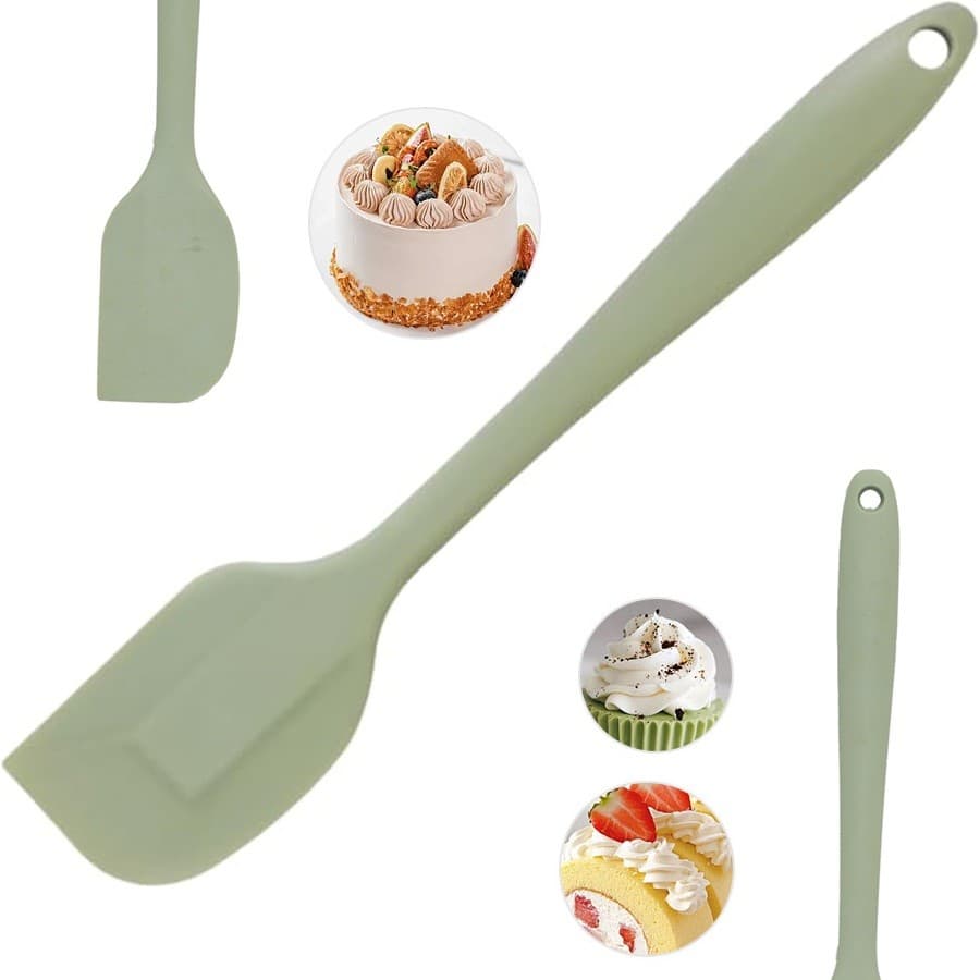Espátula Pão Duro Silicone Fechada Raspadora 40cm Verde