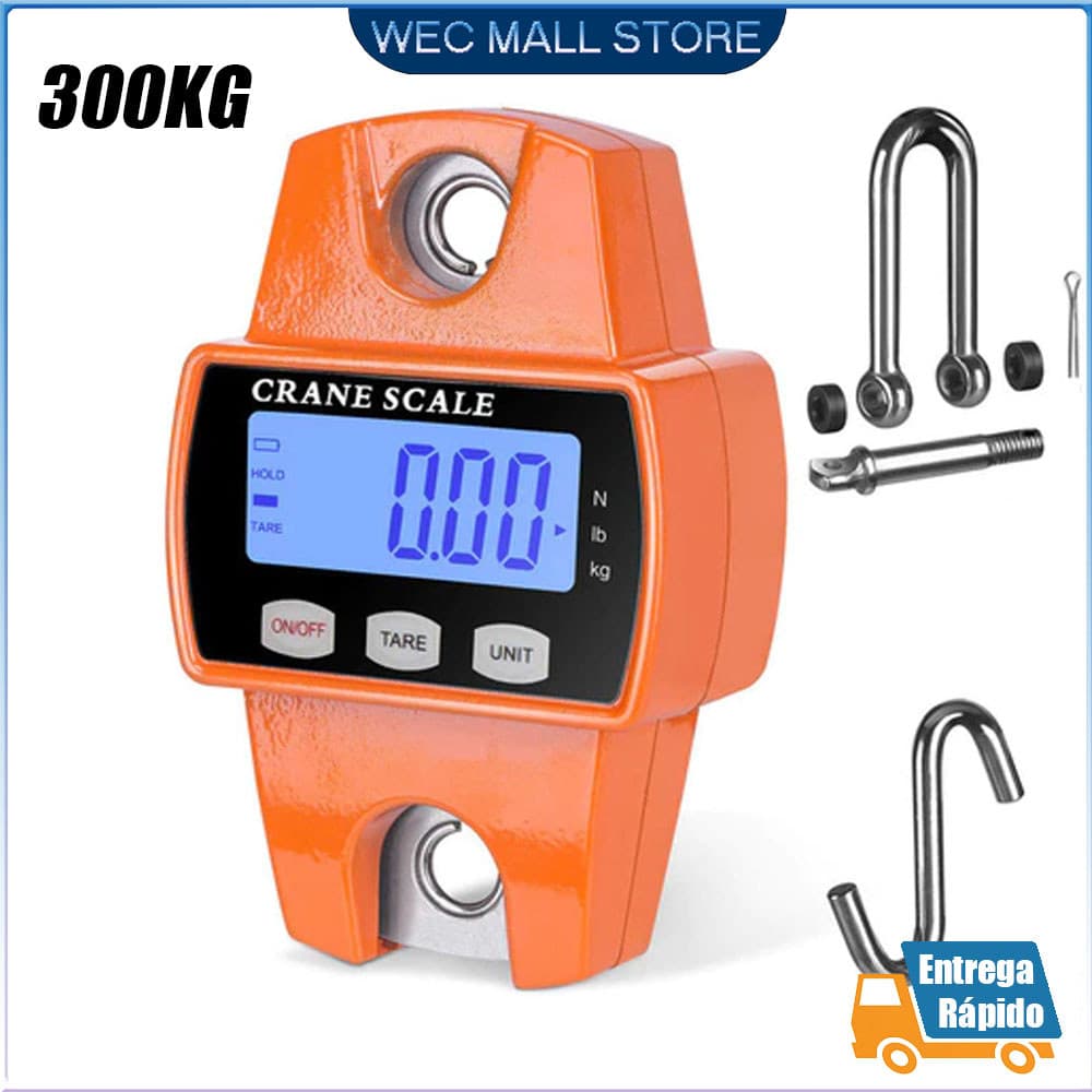 Balança Digital Suspensa 300KG/200KG Alta Precisão Adequada para Bagagem de Pesca de Açougueiro