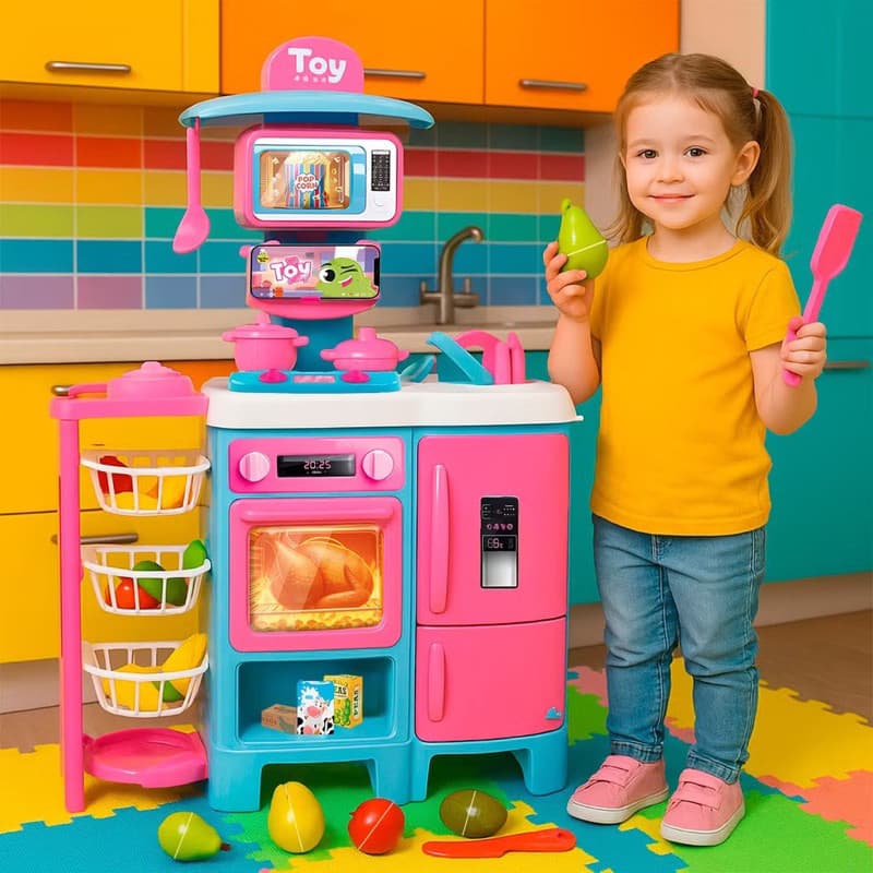 Cozinha Infantil Completa 92 cm de altura Toy Chef  Sai Água De Verdade Mega Samba Toys Envio Imediato