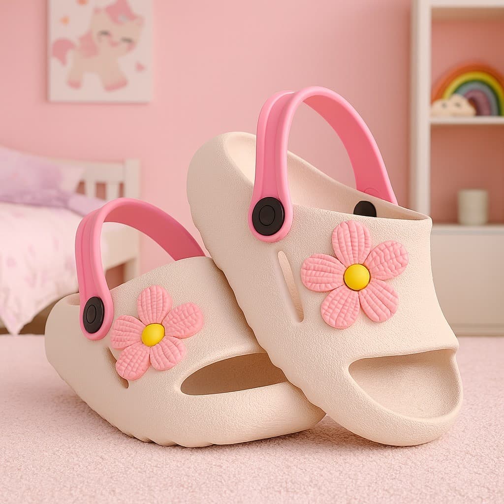 Chinelo Infantil Slide Nuvem Frutas Meninas Coloridas Flores Macio Confortável Leve