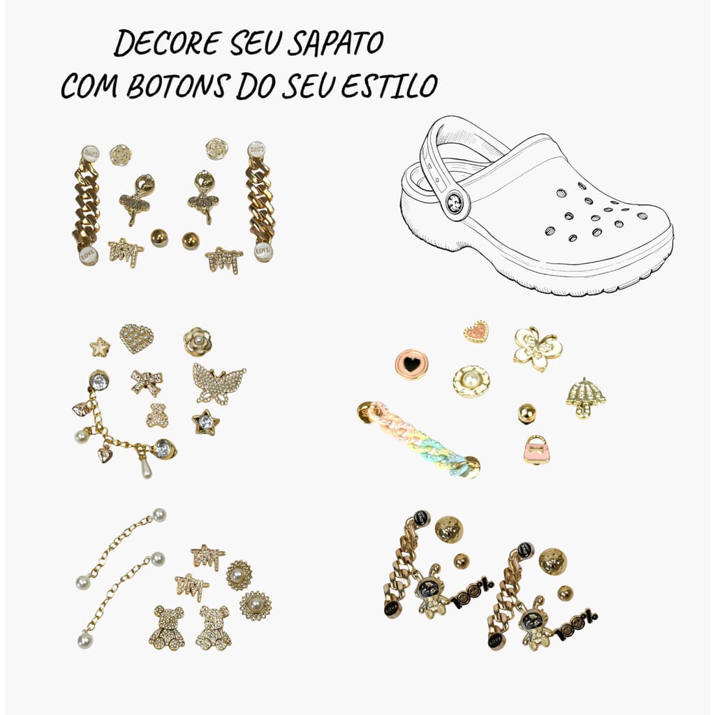 kit de  bottons com strass para Babuches