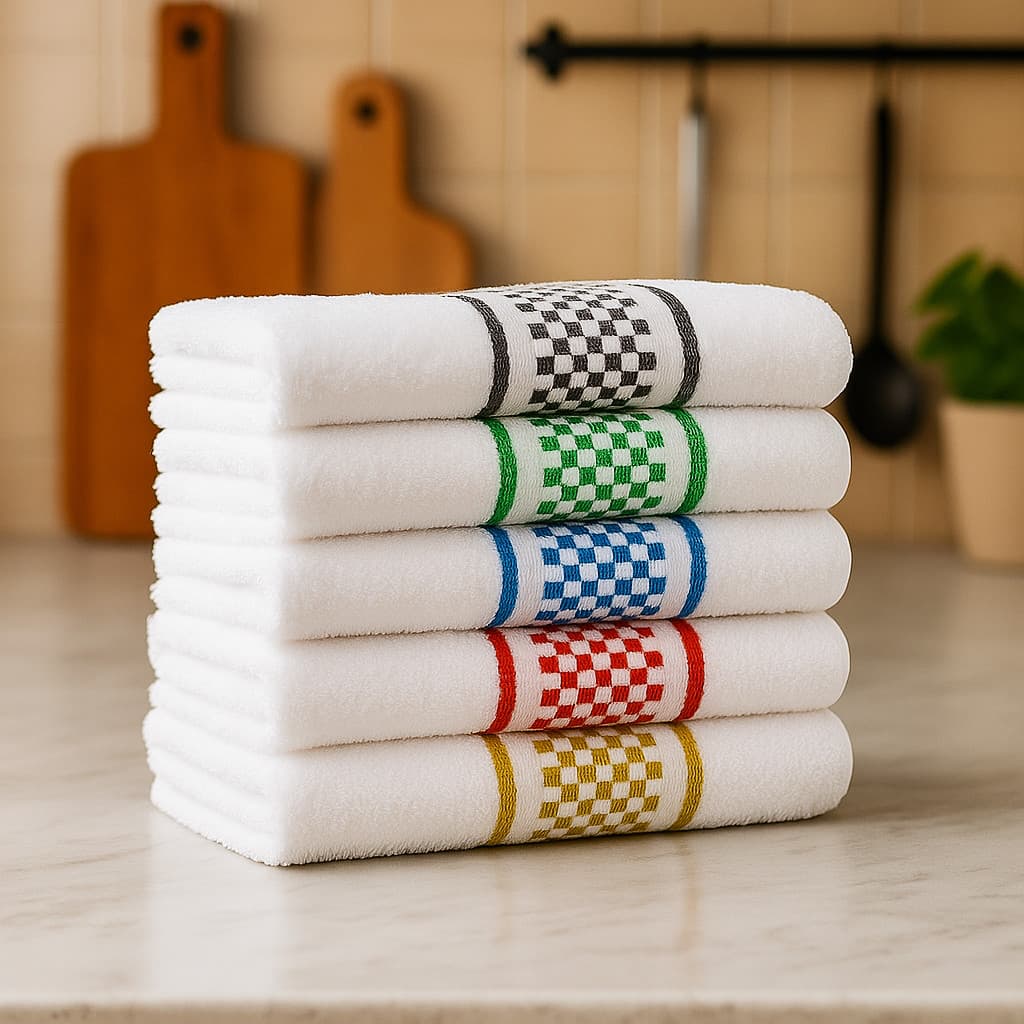 Kit 10 Pano de Prato Premium Super Luxo 100% Algodão Felpudo Atoalhado Macio Grande