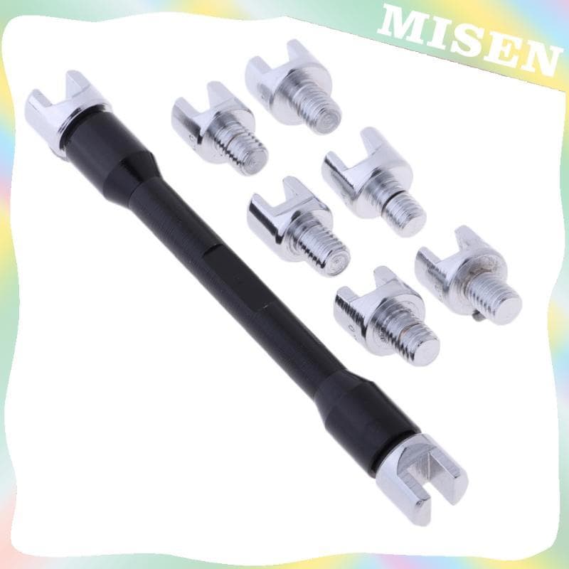[Misen] Conjunto De Chave De Raio Preta Para Motocicleta Kit De Bicicleta De Sujeira Ferramenta De Aro De Roda 5.4 Mm-6.