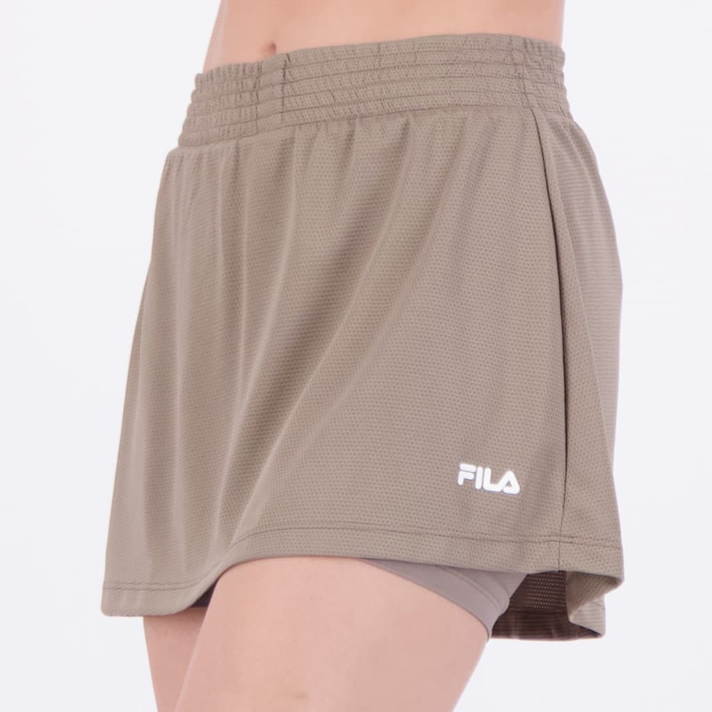 Shorts Saia Fila Flow III Feminina Marrom