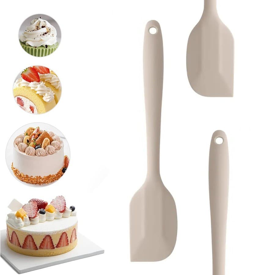 Espátula Pão Duro Silicone Fechada Raspadora 40cm Bege