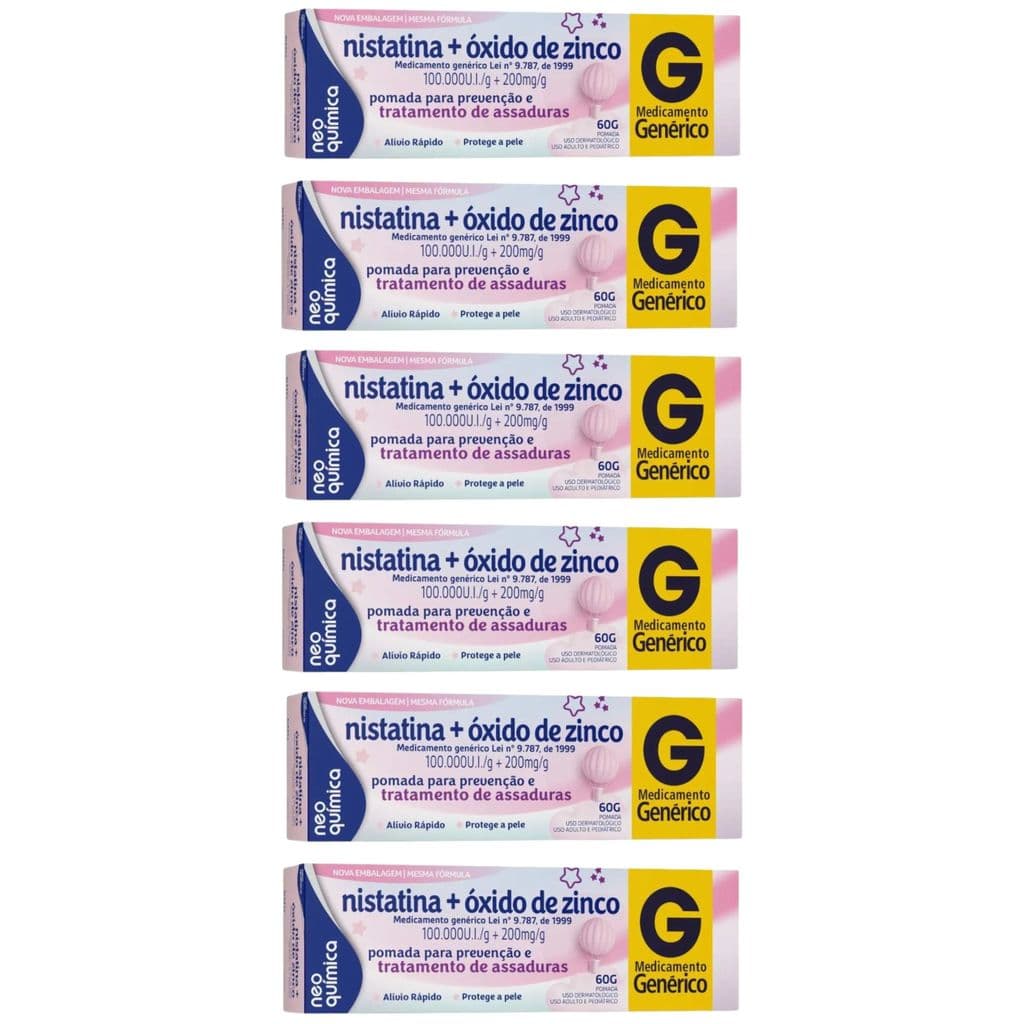 Kit 6X Pomadas Assadura Bebe 60g Neo