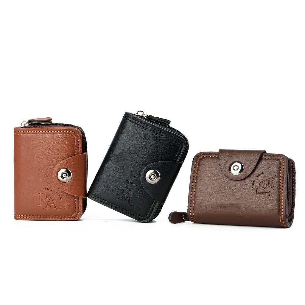 Carteira Masculina Com Zíper Porta-Moedas E Cartão Curto Multifuncional