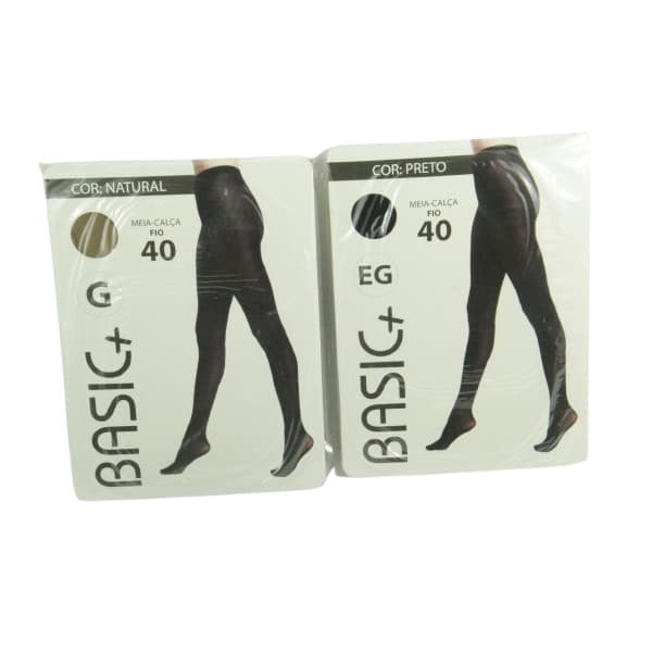 Meia Calça Preta Grossa Fio 40 com Pezinho Moda Frio Inverno