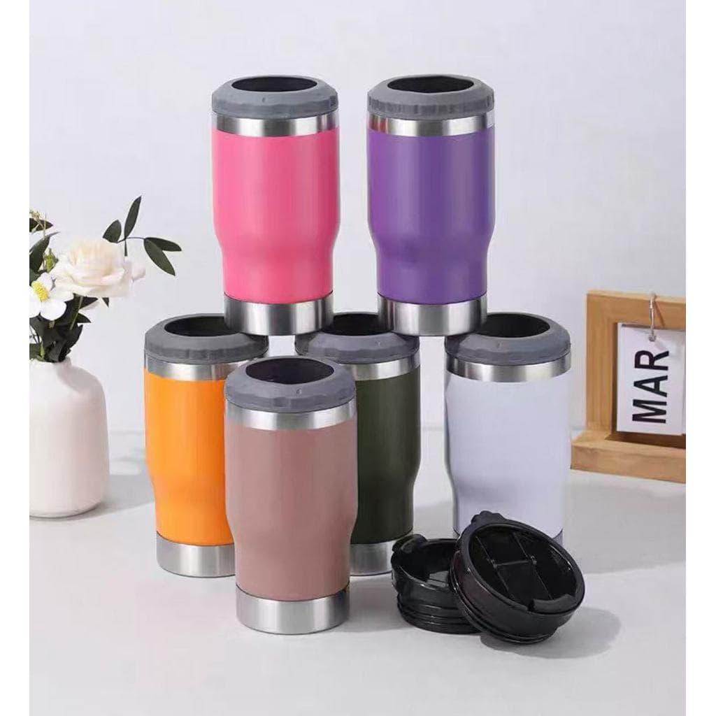 Copo Térmico Portátil para Carro-Mantém Cerveja Gelada por Horas, Abridor na Base, Aço Inox 304