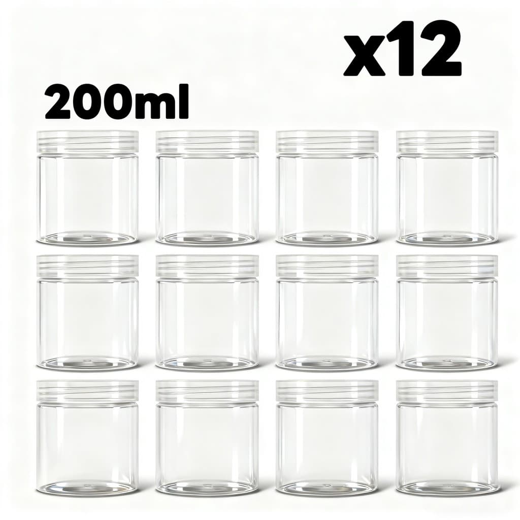 Frasco de plástico transparente com tampa hermética de 200ml, adequado para armazenar leite materno e leite em pó