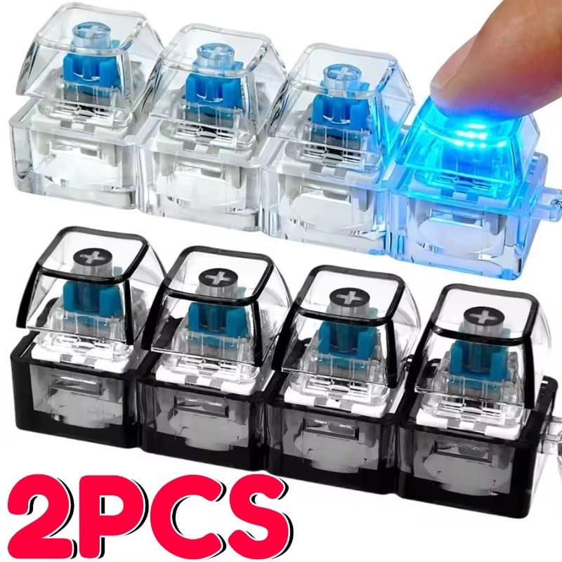 Chaveiro De Teclado Mecânico De 4 Teclas , Clicker Para Alívio Do Estresse , Teclados Brilhantes Com Bolsa LED , Decoraç