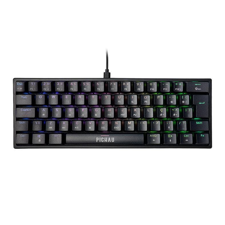 Teclado Mecanico Pichau Aurum V60, RGB, PTB, Switch Huano Vermelho, Preto, PG-ARML-RGB01