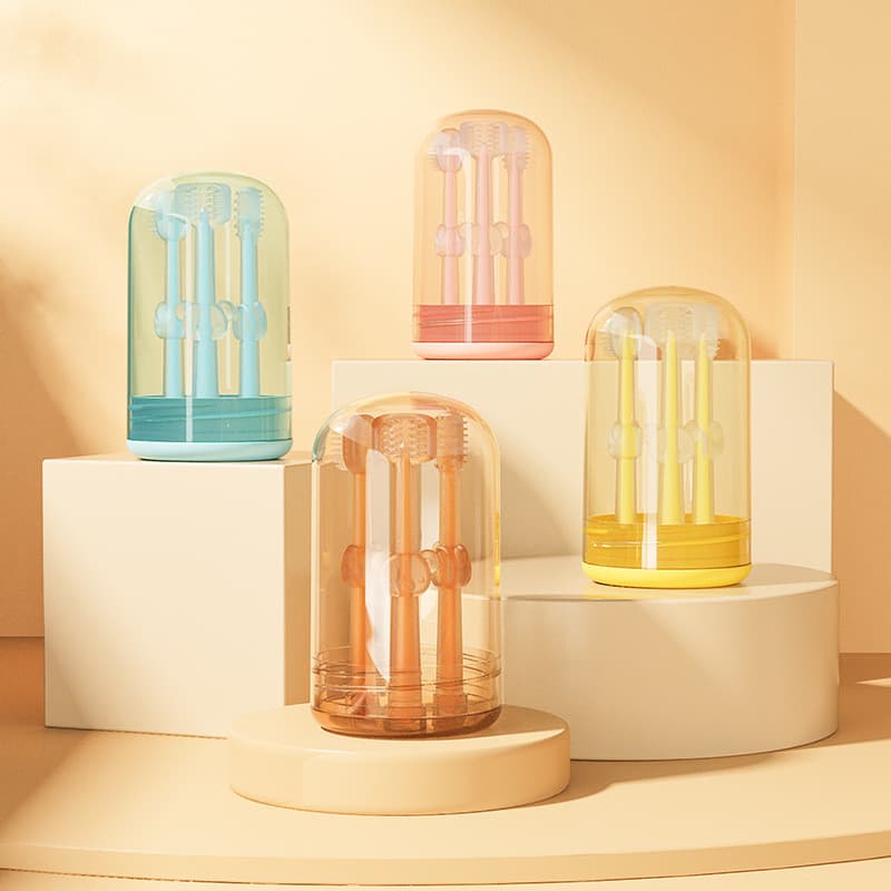 Escova De Dentes Para Bebês Com 3 Pacotes , Revestimento De Língua Recém-Nascidos , Em Forma De U De Três Limpeza Oral