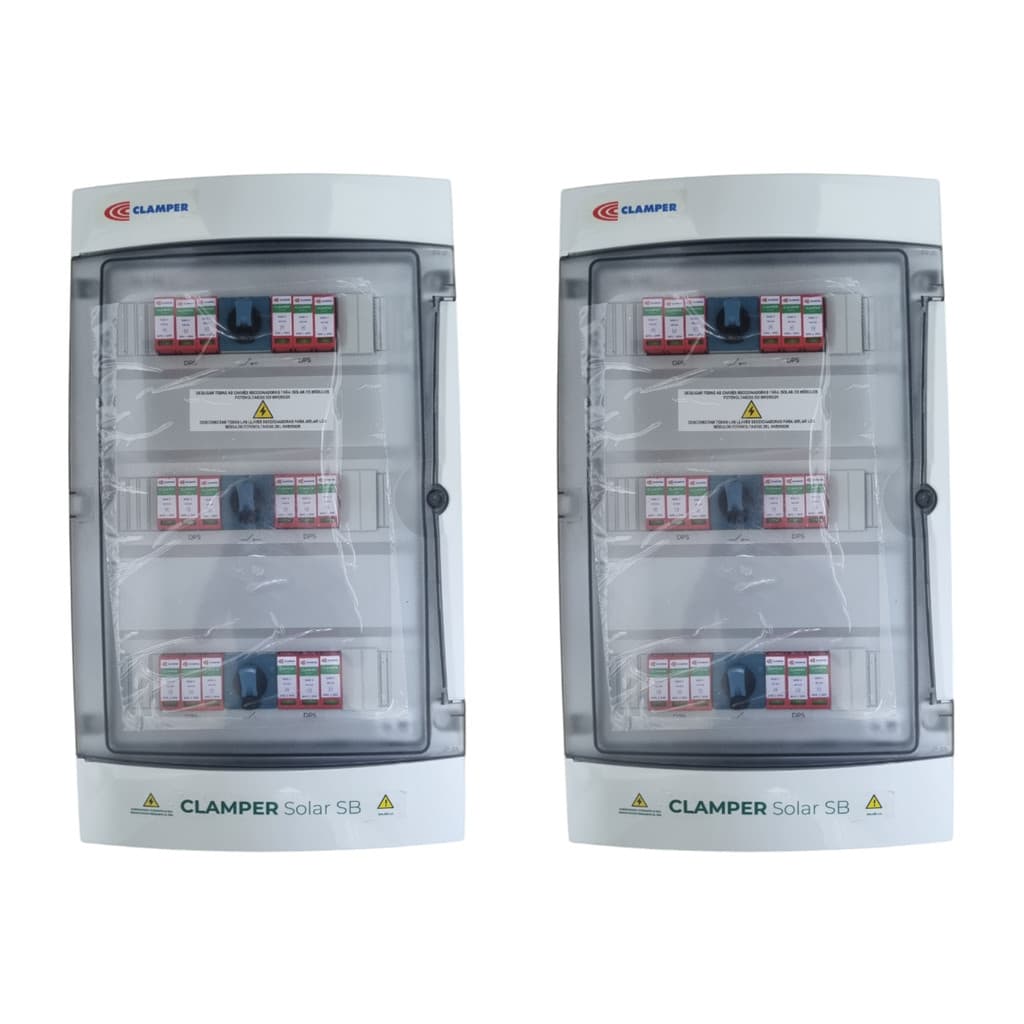 Kit com 2 String Box 1000V 32A 6E/6S 3 Chaves P42 Clamper