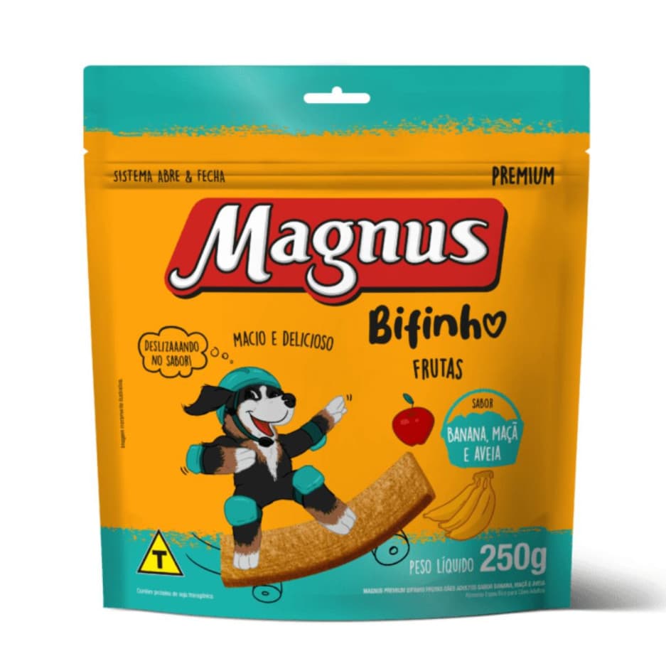 Magnus Bifinho Frutas Cães Adultos Banana, Maçã e Aveia 250g
