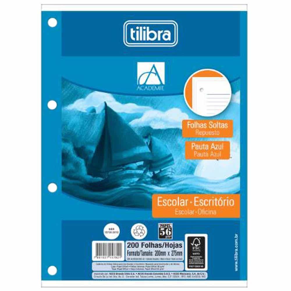 Folha de Fichário 200 Folhas Branco 7821 Tilibra - BL