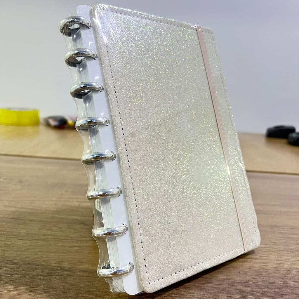 Caderno Inteligente 8 Disco com Glitter 80 Folhas Removível - Papelaria