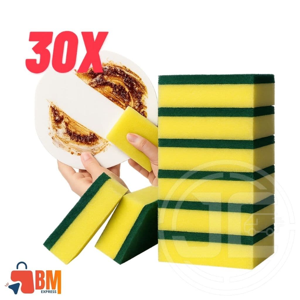 30 Esponjas de Louça Esponflora Multiuso – Dupla Face para Limpeza Leve e Pesada